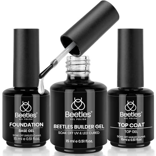 Beetles Builder Nail Gel Kit - 3pcs 15ml with Base & Top Coat