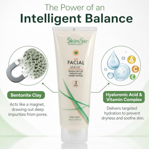 SkinSpa Bentonite Clay Face Mask for Deep Pore Detox & Hydration, 8 oz