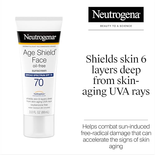 Neutrogena Age Shield Face Sunscreen SPF 70 - Oil-Free, Non-Comedogenic, 3 fl oz