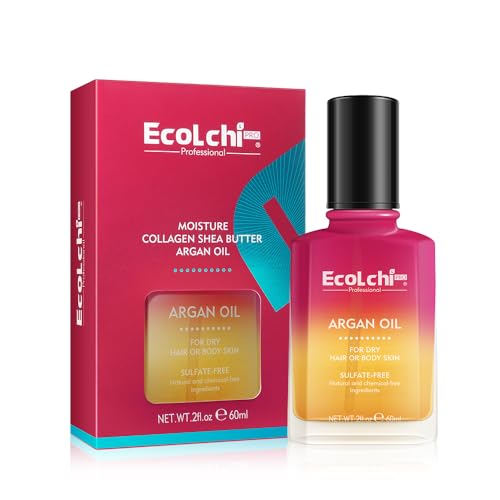 ECOLCHIPRO Moroccan Argan Hair Oil - Vitamin E Treatment for Dry Damaged Hair