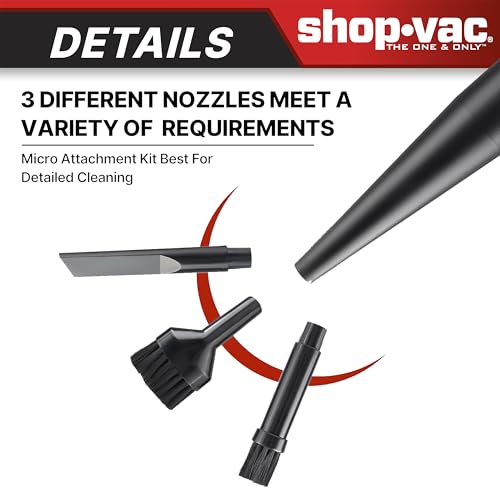 Shop-Vac Micro Cleaning Kit for 1-1/4" Hoses - 6-Piece Detailing Set