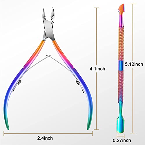 Easkep Professional Stainless Steel Cuticle Trimmer & Pusher Set