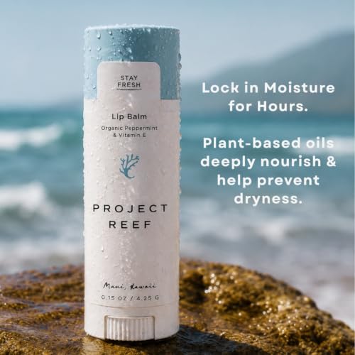 Project Reef Herbal Peppermint Lip Balm 2 Pack - Hydrating Organic Lip Care