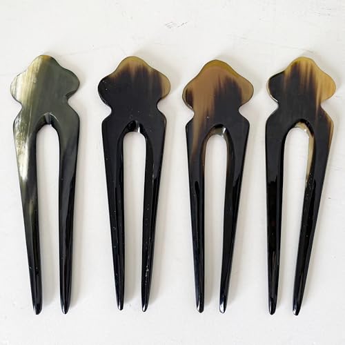 Handmade Natural Buffalo Horn Hair Stick, 5.5-Inch Vintage Hair Pin