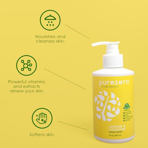 Purezero Lemon & Jasmine Hand Soap - Moisturizing & Sulfate-Free, 10oz