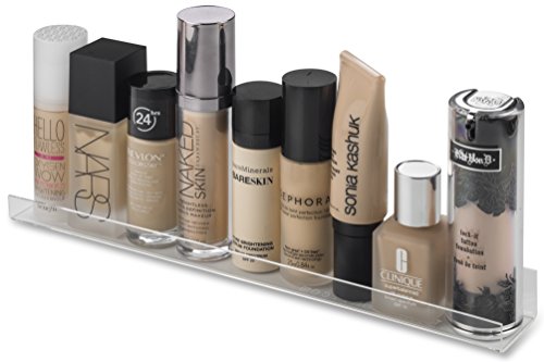 BY ALEGORY 12-Inch Clear Acrylic Wall Shelves for Makeup & Nail Polish (5 Pack)
