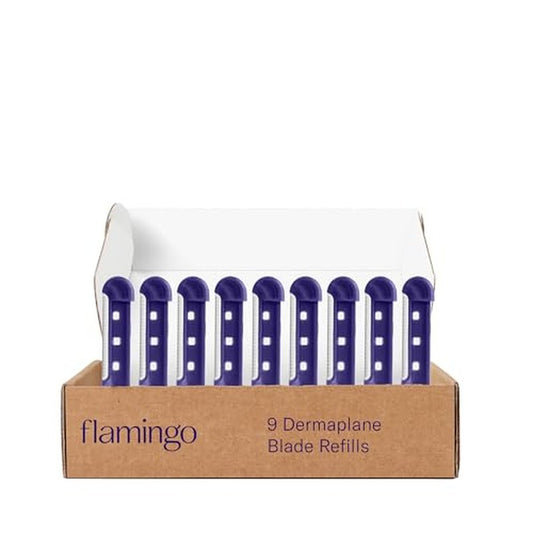 Flamingo Dermaplane Blades Refills, Face Razors for Women, Smooth Skin, 9 Count
