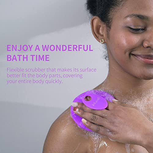 BEAUTAIL Silicone Body Scrubber for Gentle Exfoliation - Purple