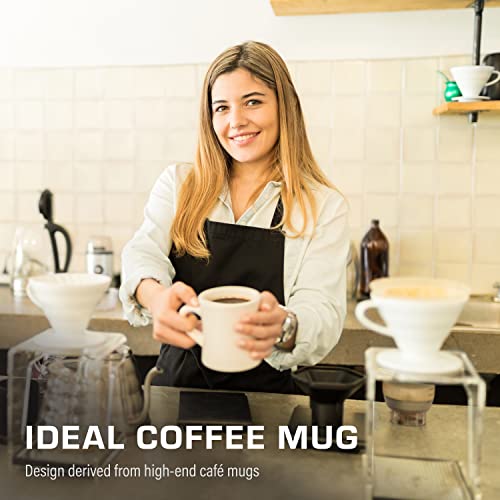Coletti Retro Diner Mug - Heavy 11 oz Off-White Ceramic Coffee Mug