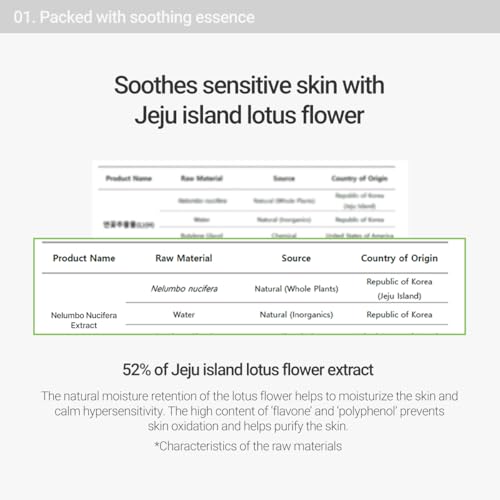 ROVECTIN Calming Lotus Sheet Mask 5 Count - Soothing Hydrating Face Mask for Sensitive Skin