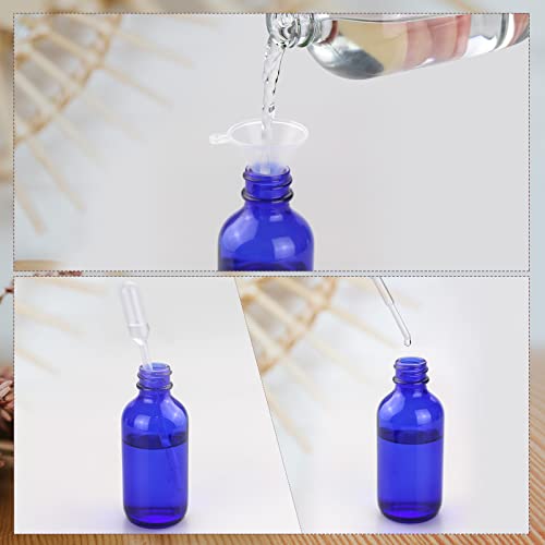 4 oz Mini Glass Spray Bottles with Funnel & Dropper - Travel Set (4 Pack)