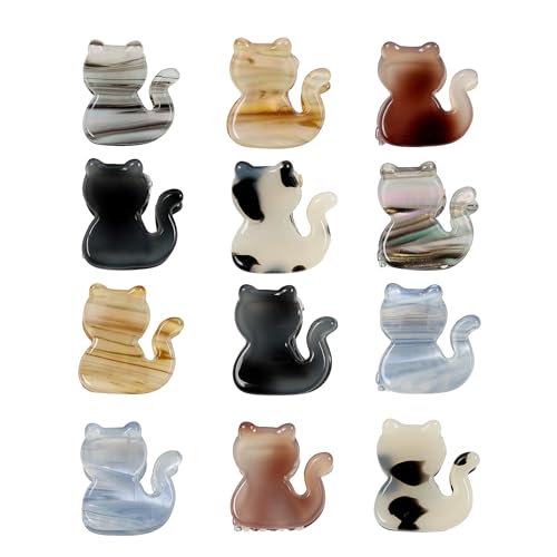 Mistofu Cat Design Mini Acrylic Claw Clips - 12 Pack for Women & Girls
