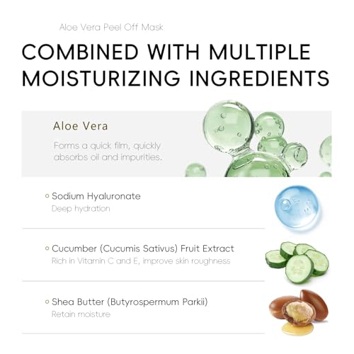 AKARY Aloe Vera Peel-Off Mask - Hydrating & Pore-Cleansing 1.76oz