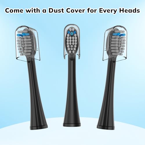 3-Pack Replacement Toothbrush Heads for Waterpik Sonic Fusion - Black