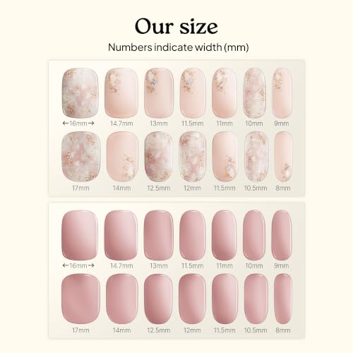 Heyhae Semi-Cured Gel Nail Strips - Pink Glitter Iridescent Manicure Set