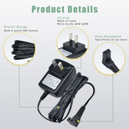 Wahl Trimmer Power Adapter Charger 5V 1200mA Replacement for Models 5616L, 5701, 9818A