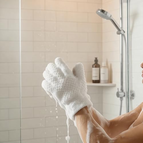 Exfoliating Bath Gloves - Heavy Texture Body Scrub for Smooth Skin