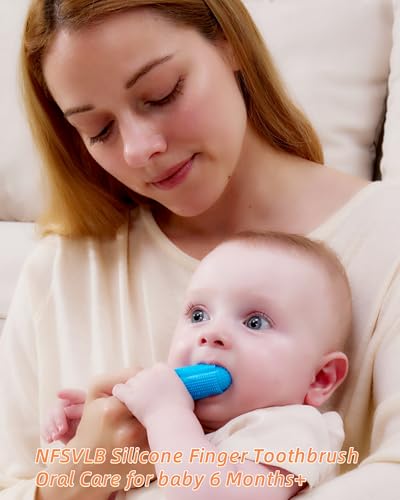 Silicone Baby Finger Toothbrush Set - 4 Soft Toothbrushes & Cases
