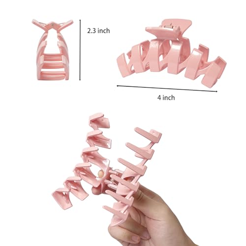 COLLIBEL 4-Inch Large Hair Claw Clips - 6-Piece Non-Slip Pastel Set