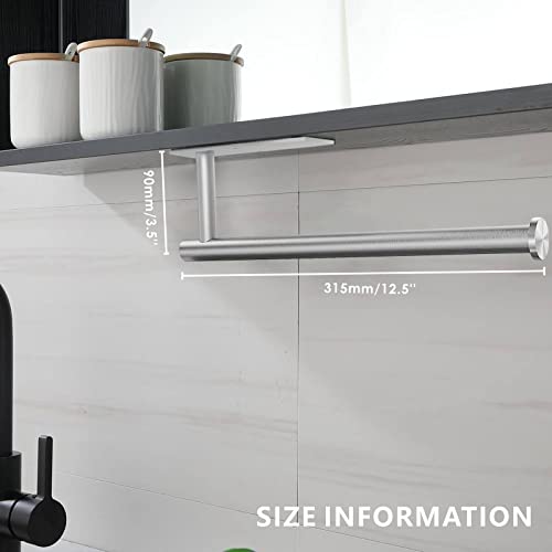 Eolax Under Cabinet Paper Towel Holder - Stainless Steel, Wall Mount