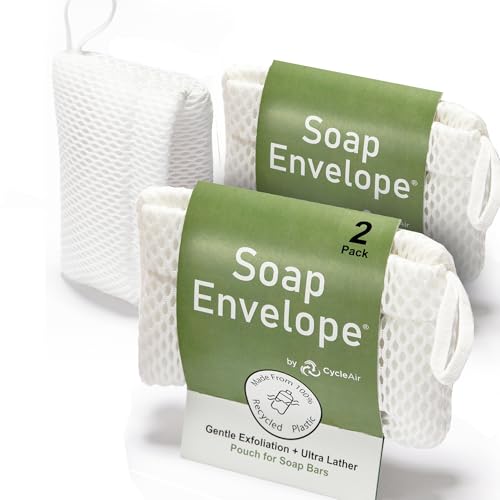 2-Pack Bar Soap Saver Pouch - Gentle & Deep Exfoliation Combo