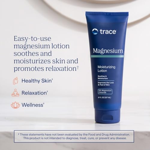 Trace Minerals Magnesium Body Lotion - Non-Greasy Hydrating Moisturizer, 8 fl oz
