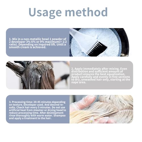 YSNStyle 3-Pack Ammonia-Free Hair Bleach Powder 150g - Blue Fade Technology