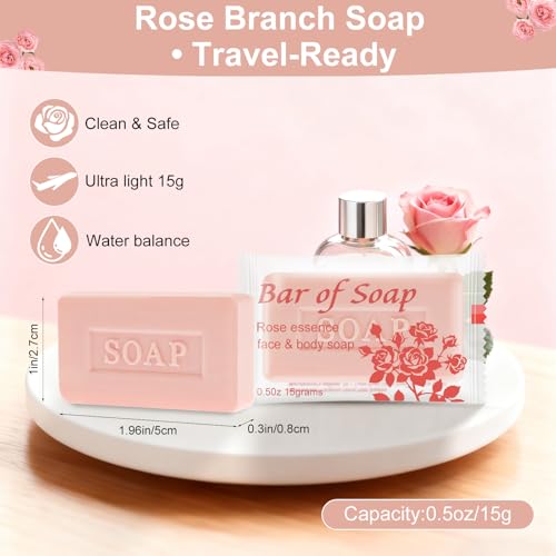 Rose Mini Soap Bars - 1 Ounce (Pack of 60) for Travel & Hotels