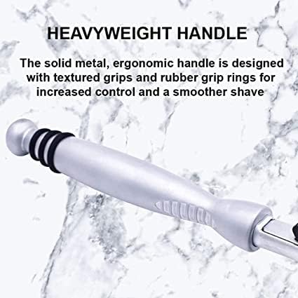 Taconic All-Metal Chrome Razor - Ergonomic Twin Blade Handle with 10 Pivot Plus Personna Blades | Durable Design