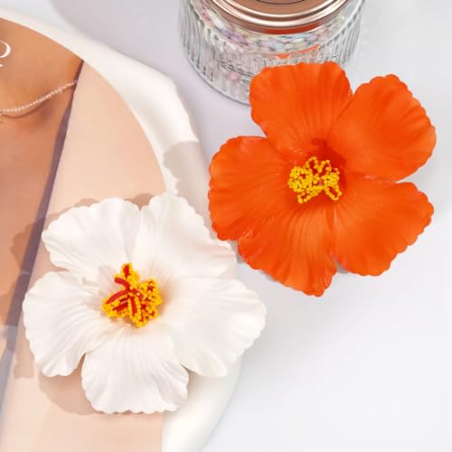 CellElection B Hawaiian Plumeria Flower Hair Clips - Beach & Summer Accessories