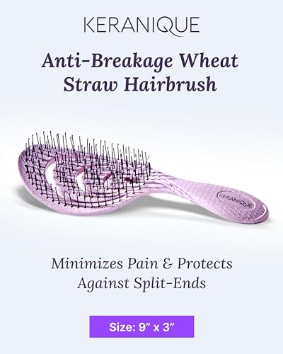 Keranique Detangling Hair Brush - Flexible Scalp Massaging Paddle Brush