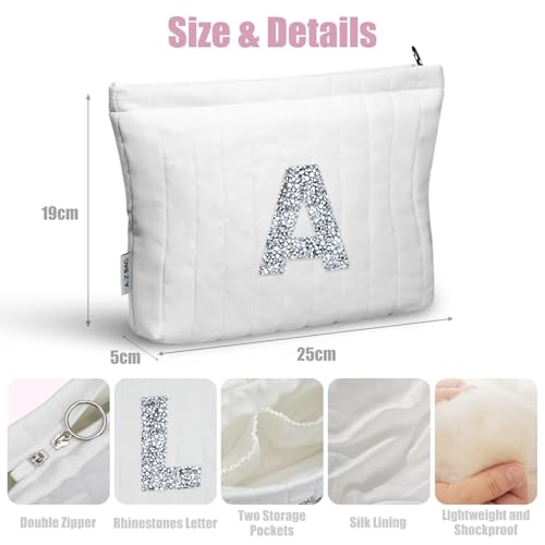 Personalized Diamond Makeup Bag for Women - A-Z Bag (S)