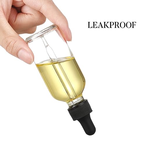 12 Pack 2 oz Glass Eye Dropper Bottles with Funnels and Labels