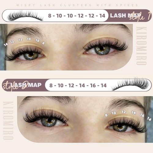 Kiromiro Wispy Lash Clusters - 144pcs Natural Thin Band Lashes