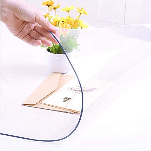 NECAUX Clear PVC Table Cover Protector 12x16 Inches - Waterproof & Scratch Resistant