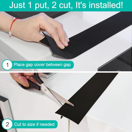 Mofason Silicone Stove Counter Gap Cover - 25 Inch, 2 Pack, Black