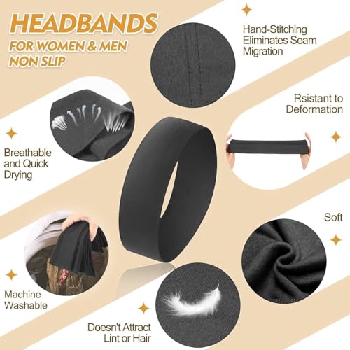 8-Pack Elastic Headbands for Women & Men - Soft, Durable Hair Accessories