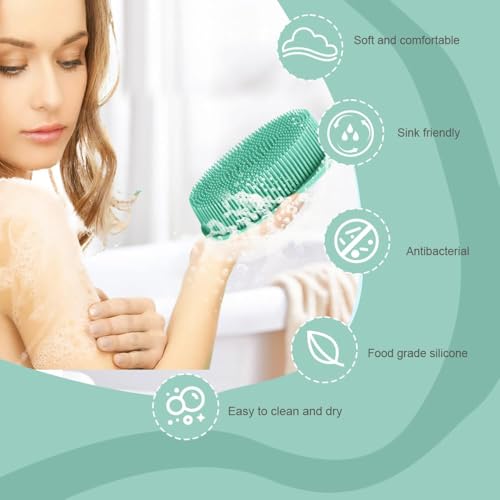 Bsofing 3-Pack Soft Silicone Body Scrubber & Exfoliating Shower Brush