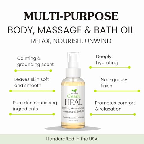 Clearly HEAL Natural Aromatherapy Massage and Body Oil - 2 Fl Oz