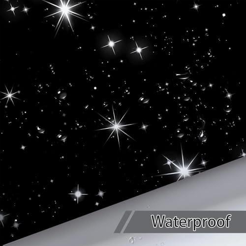 Celestial Black and White Galaxy Shower Curtain Set - 72x72in