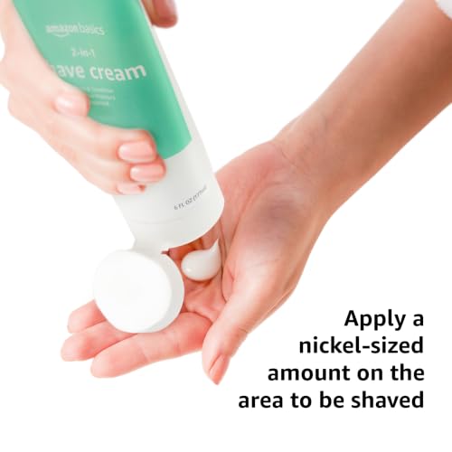Amazon Basics 2-In-1 Moisturizing Shave Cream for Sensitive Skin, 2 Pack