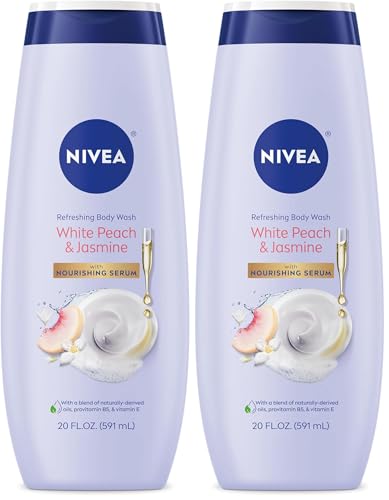 NIVEA Refreshing White Peach & Jasmine Body Wash, 20 Fl Oz