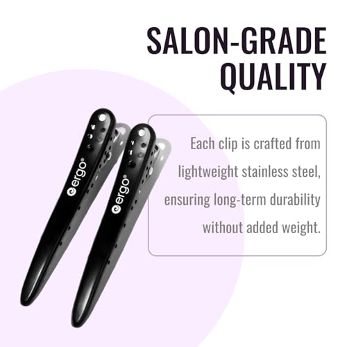 ERGO ProGrip Hair Clips for Styling – 4 Pack Alligator Sectioning Clips
