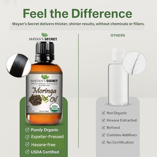 Mayan's Secret Organic Moringa Seed Oil – 100% Pure Cold-Pressed Face & Hair Oil