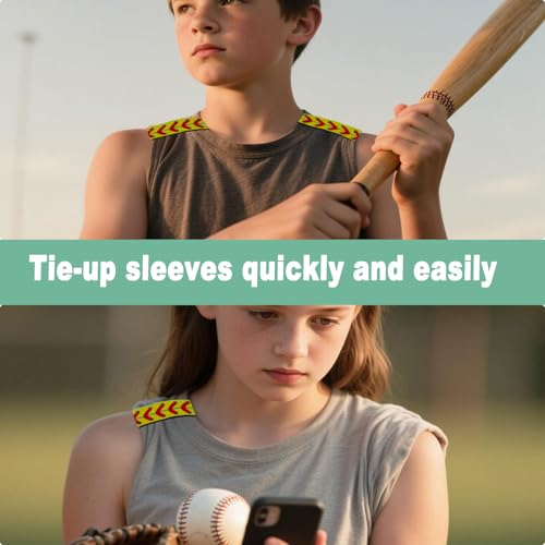 24 Pcs Softball Sleeve Holders - 7.48 Inch Shirt Sleeve Straps for Baseball, Volleyball, Basketball - Sports Accessories for Women, Men, Teens