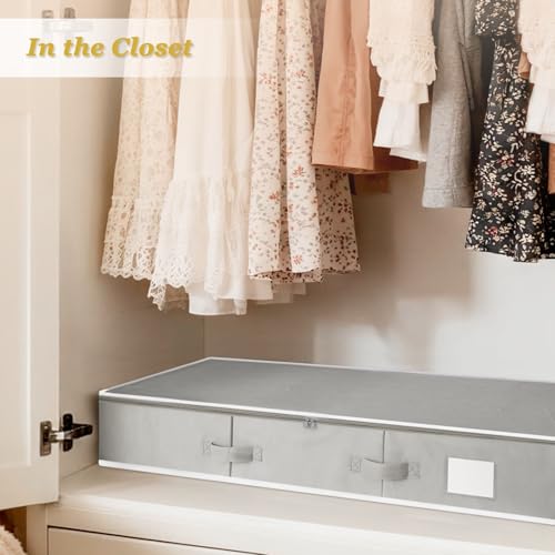 Underbed Gift Wrap Organizer for 24 Rolls - Durable Storage Container with Pockets