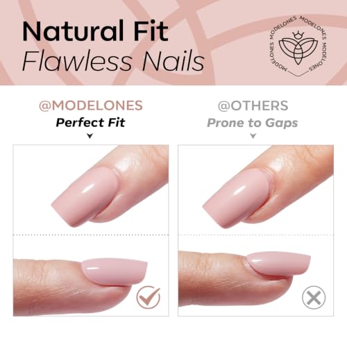 Modelones D3-Starfish French Almond Press-On Nails Short Fake Nails with Adhesive Kit