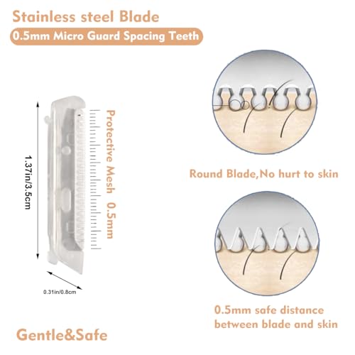 18 Pack Replacement Head for Finishing Touch Flawless Dermaplane Glo Sonic Facial Exfoliation Lighted, Dermaplane Refill Blades for Flawless Vibrating Dermaplane Razor,Safety Micro-guards for Skin