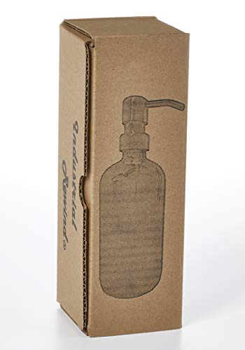 Clear Glass Soap Dispenser with Stainless Pump & Coaster - 8oz