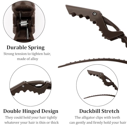 24 Pack Alligator Hair Clips for Styling, Sectioning Crocodile